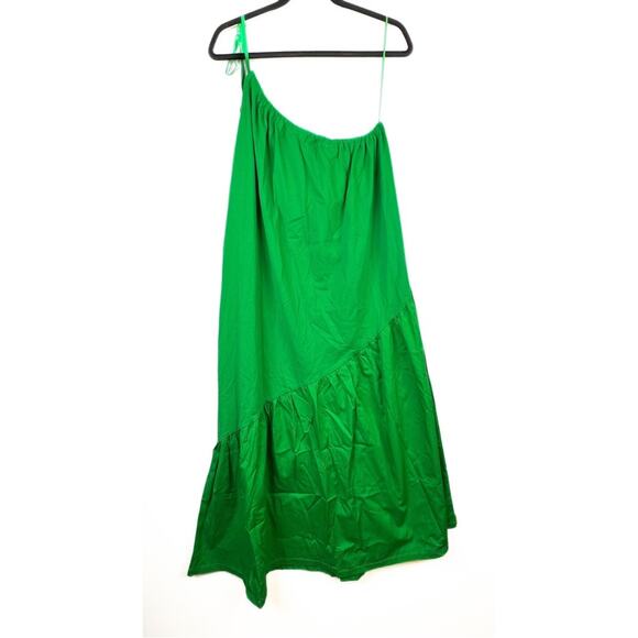 Zara Green Combined Asymmetric Dress. - Picture 10 of 10